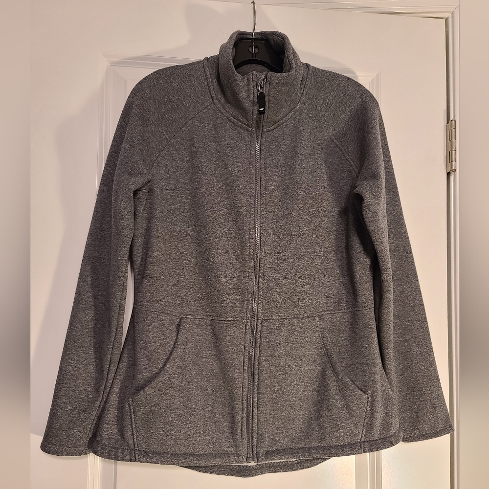 Women's Skechers Full Zip-Up Lightweight Gray Fleece Jacket, Size L, EC